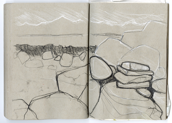 Sketch of a Ppile of stones, Traeth Llandanw